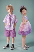Kids Purple Butterfly Matching Outfit Set (Boy & Girl)