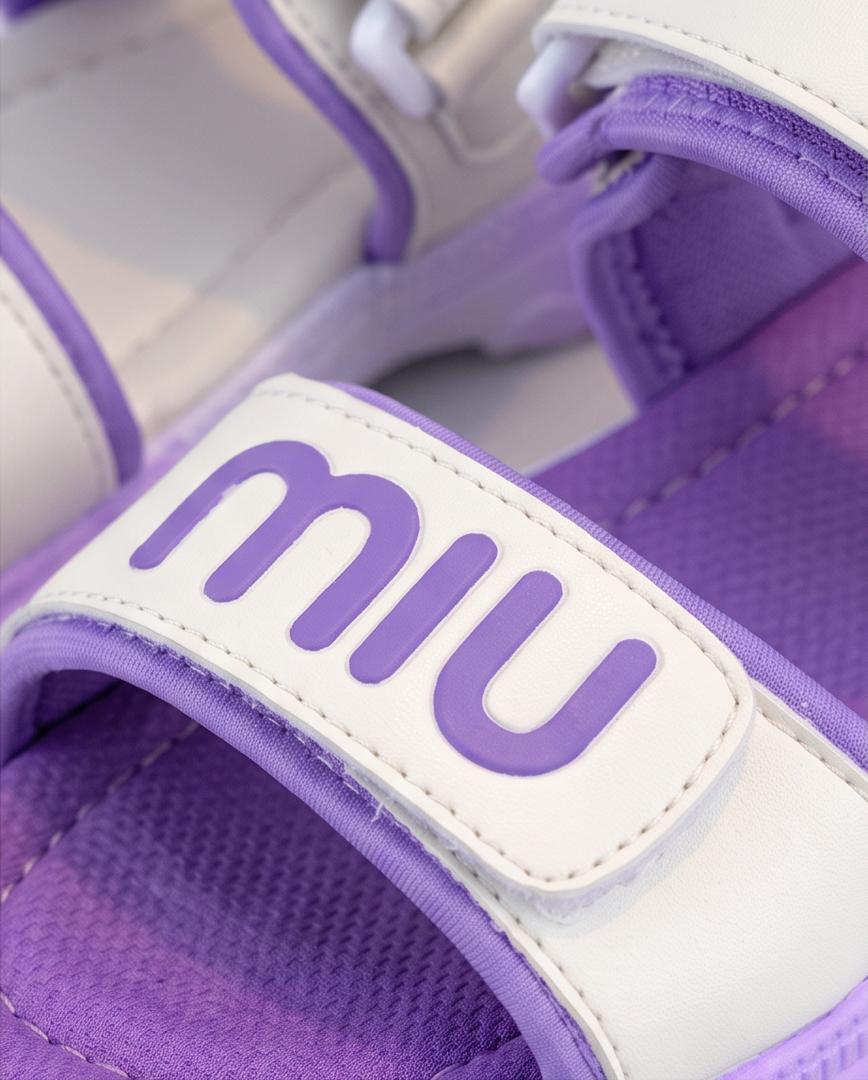 Kids Purple & White Sport Sandals with Velcro Straps
