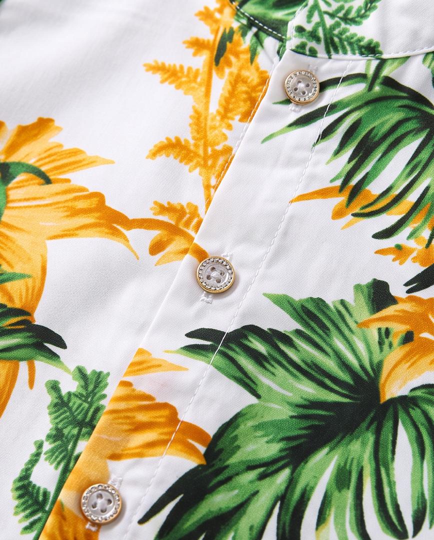 Boys Tropical Floral Shirt & Shorts Set